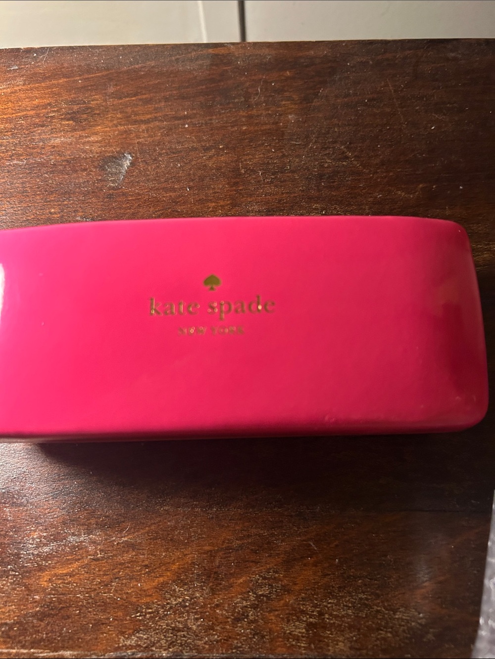 kate spade Hot Pink Sunglasses Case with Gold Logo